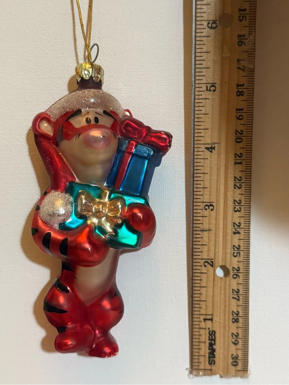 Disney's Tigger Santa's Best European‎ Mouth Blown Style Mercury Glass Ornament